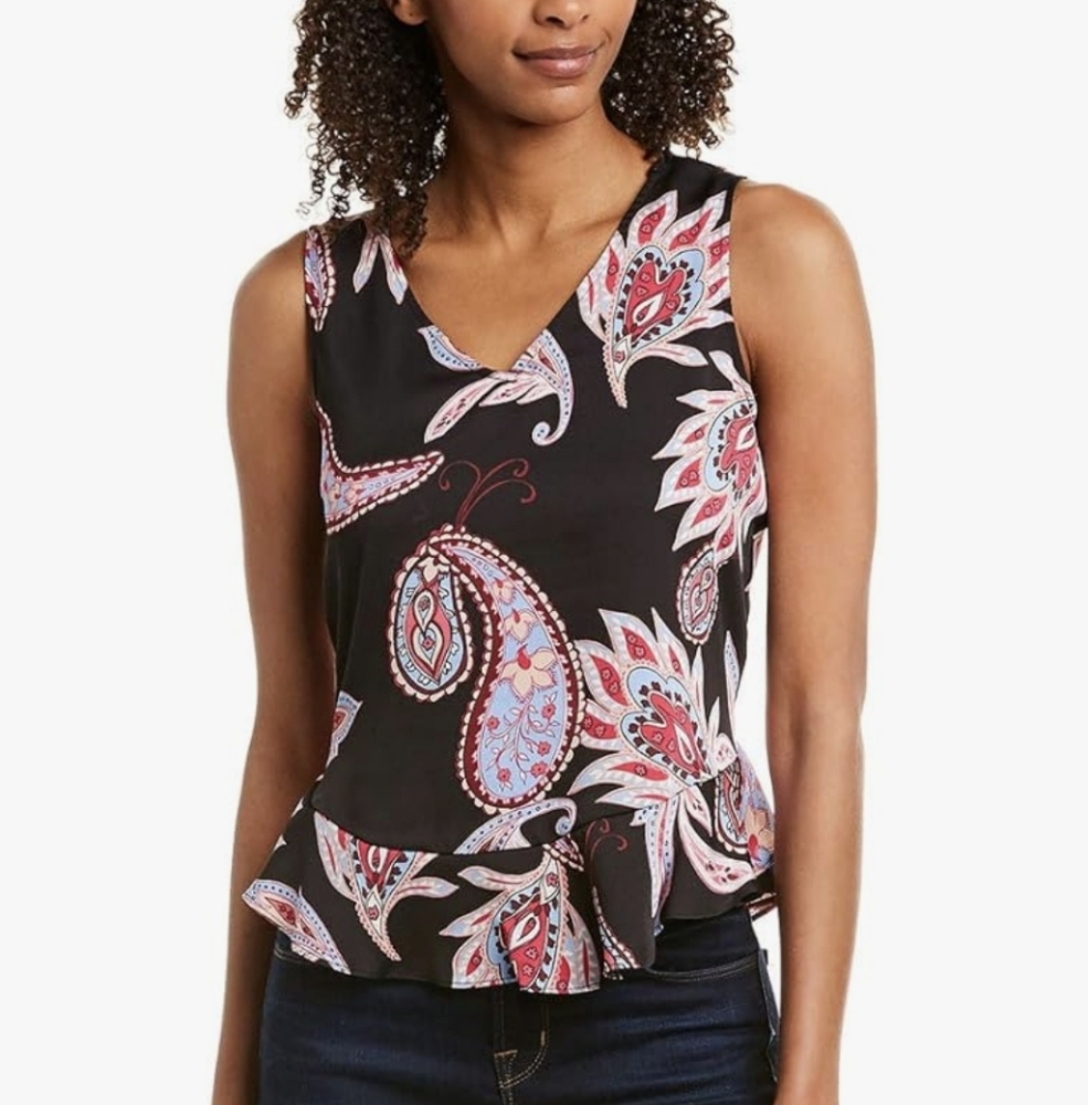 Nanette Lepore Ruffled Hem Sleeveless Tank Small